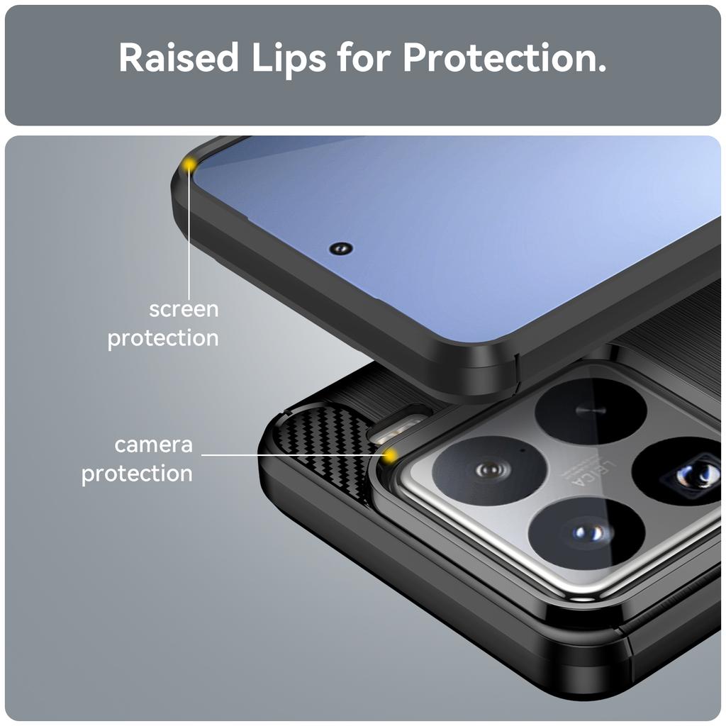 For Xiaomi 15 Pro Case with Screen Film WANLONFENG LS Series Big Lens Hole Brushed Texture TPU Phone Cover