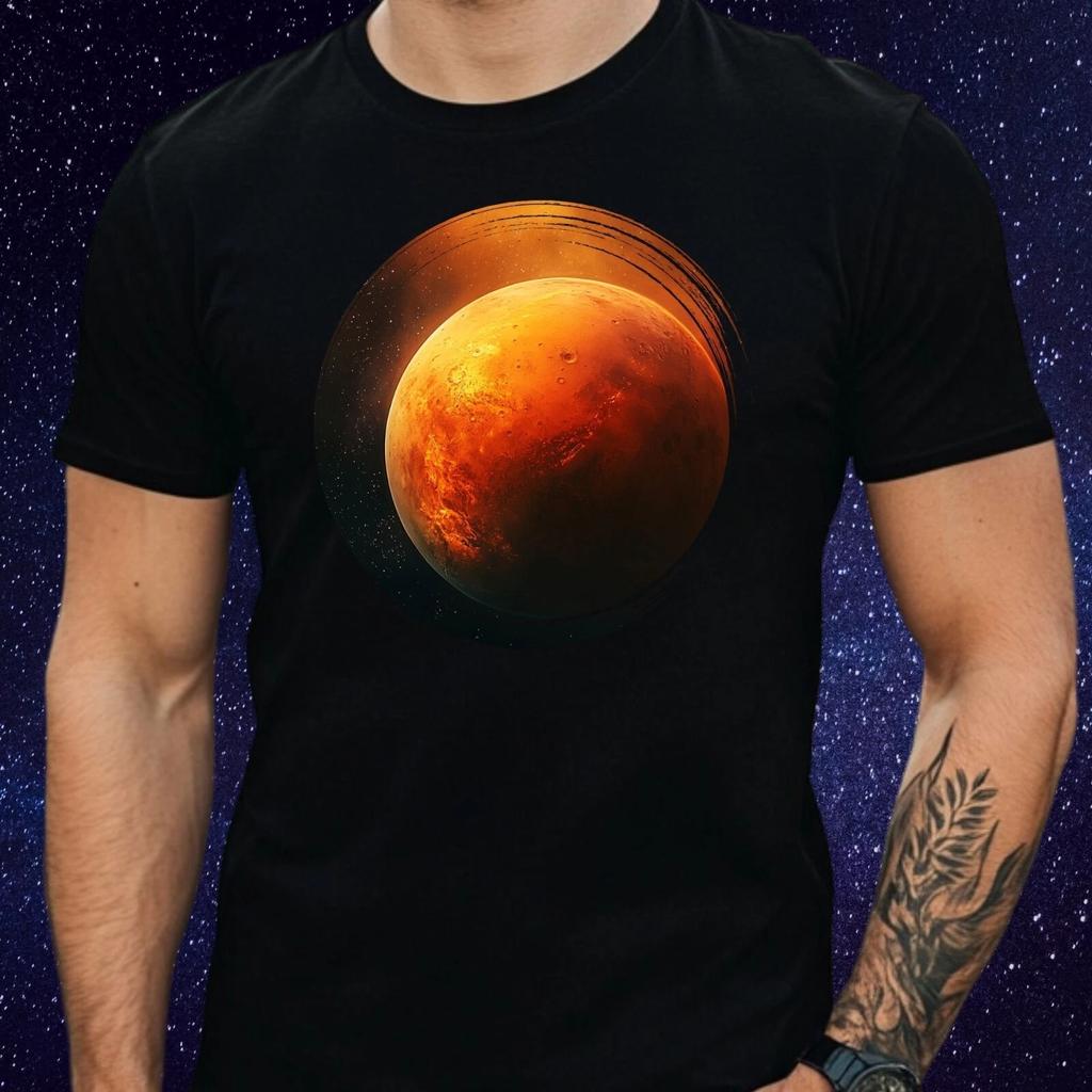 T-Shirt Herren Mars Planet Motiv Baumwolle Größe S bis 5XL
