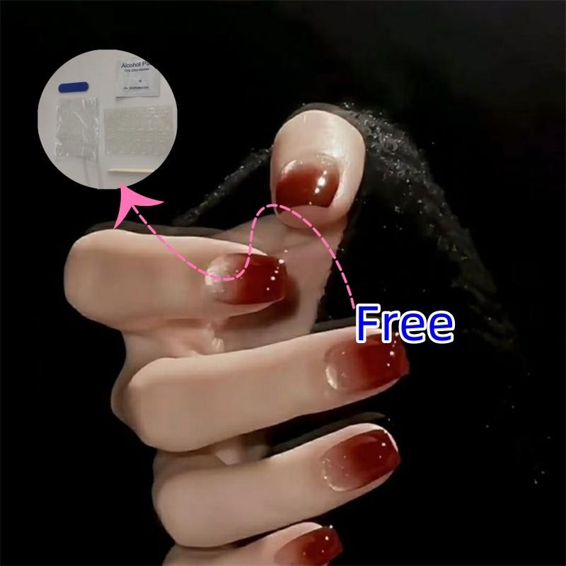 30 Pieces of Wearing Armor Short Armor Burst Cat Eyes Sparkling Wine Red Gradient Beauty Bride Getting Married Girl