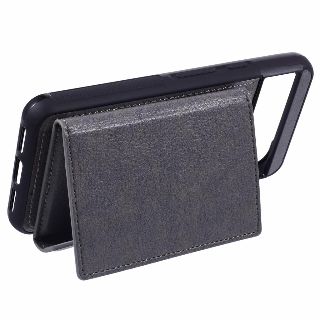 For Google Pixel 8 Case Leather Phone Back Cover with Card Slot Kickstand