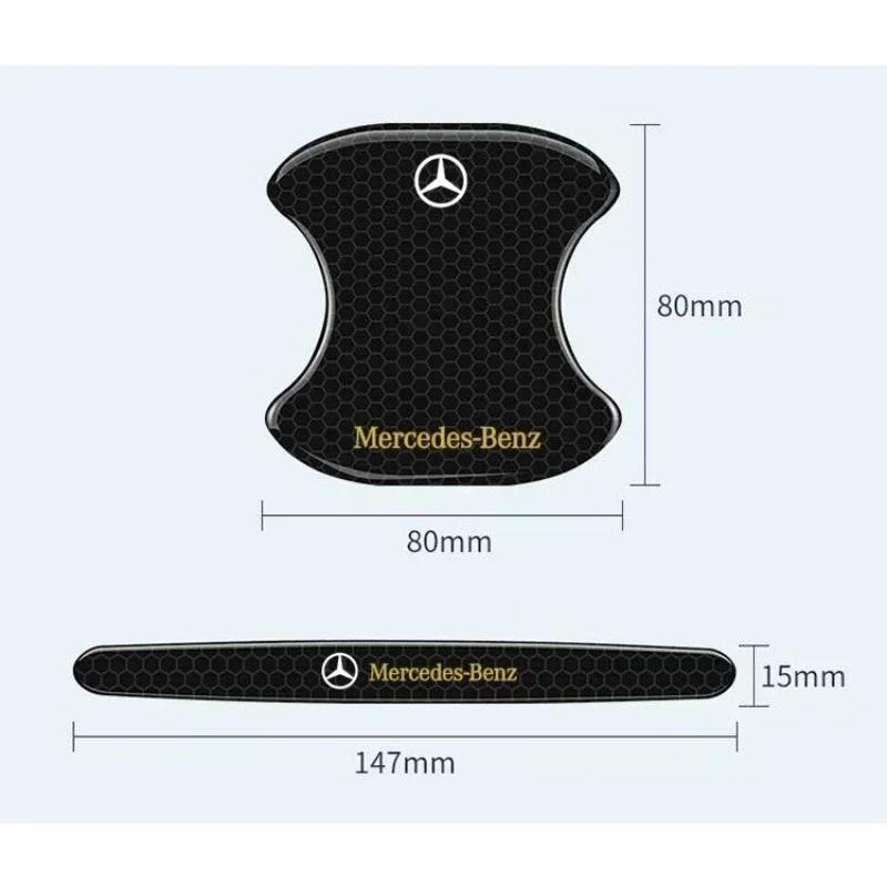 CQK1 Car Door Handle Protector Bowl Anti Scratch Reflective Sticker For Mercedes Benz   A C E   CLA180 GLB200 GLC300  CLS GLA E Class