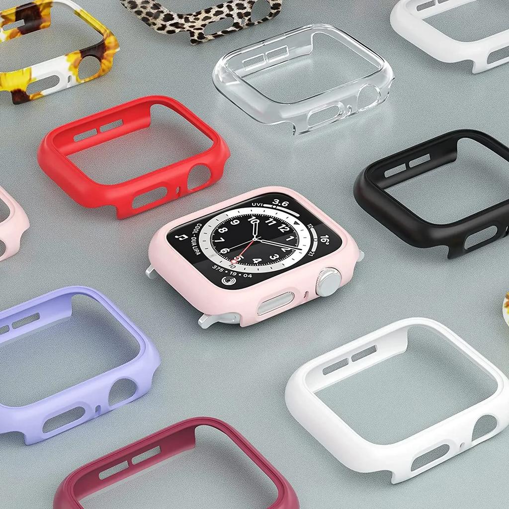 Apple Watch Kılıfı Kapağı 45mm 41mm 44mm 40mm 42mm 38mm 46 49 mm Aksesuarlar PC Koruyucu tampon iWatch Series 8 7 SE 6 5 4 3 9