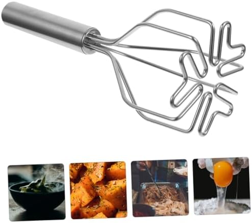 2-Piece Stainless Steel Manual Crusher, Kitchen Multi-Function Masher for Avocado Potato Meat Beans, Ergonomic Design