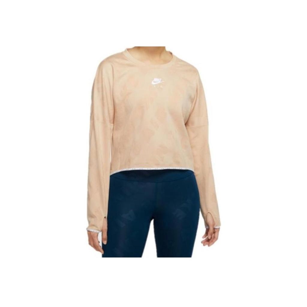 Nike Reflective Logo Running Training Casual Quick-Dry Breathable Round Neck Long Sleeve T-Shirt Women Tops Light-Orange CJ1883-287