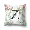 Polyester Pillowcase Green Leaf Decorative Print Pillowcase 26 English Letter Cushion Cover