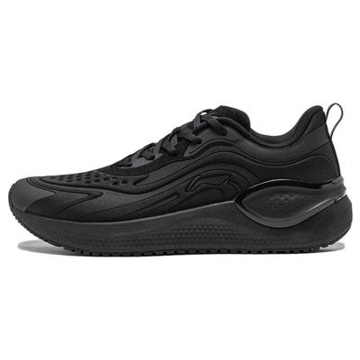Li Ning Dämpfung Rutschfest Abriebfest Atmungsaktiv Niedrig geschnitten Laufschuhe Herren Schwarz ARST041-1