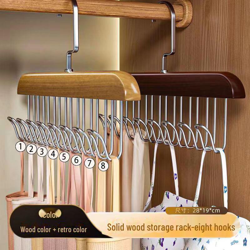 Multifunctional Wooden Hanger & Storage Rack for Clothes, Underwear & Ties