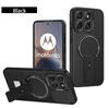 Carbon Fiber Invisible Stand Holder Magnetic Ring Case for Moto Edge 60 Fusion 60s 50 Pro G35 G55 G75 G85 G54 G04 G24 Cover