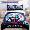 3-teiliges personalisiertes Bettwäscheset The Nightmare Before Christmas Bettbezug mit Verschluss Enthält 1 Bettbezug & 2 Kissenbezüge, Weich und bequem für alle S