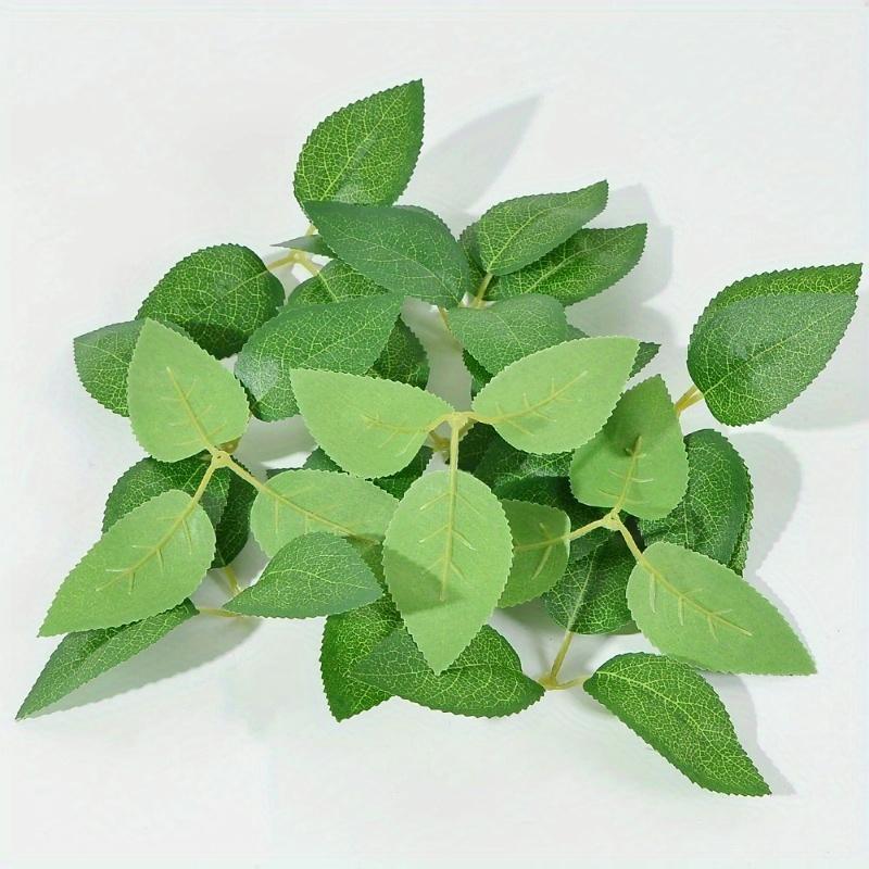 20pcs Silk Roses Green Leaf Artificial Plants Decorative Flowers for Wreaths Christmas Home Decor Wedding Bridal Accessories