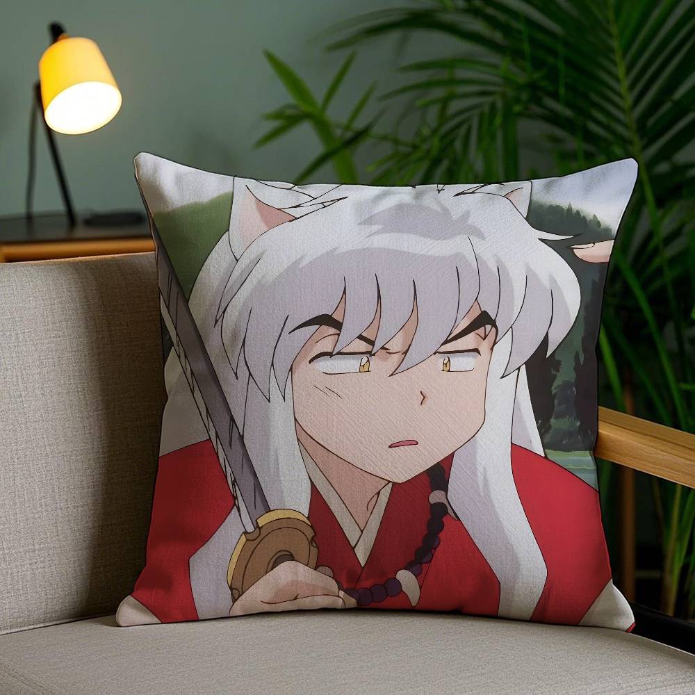 

Japanese Anime L-Inuyasha Pillow Case Anti-dustmite Invisible Zipper Sofa Bed 12x12Inch