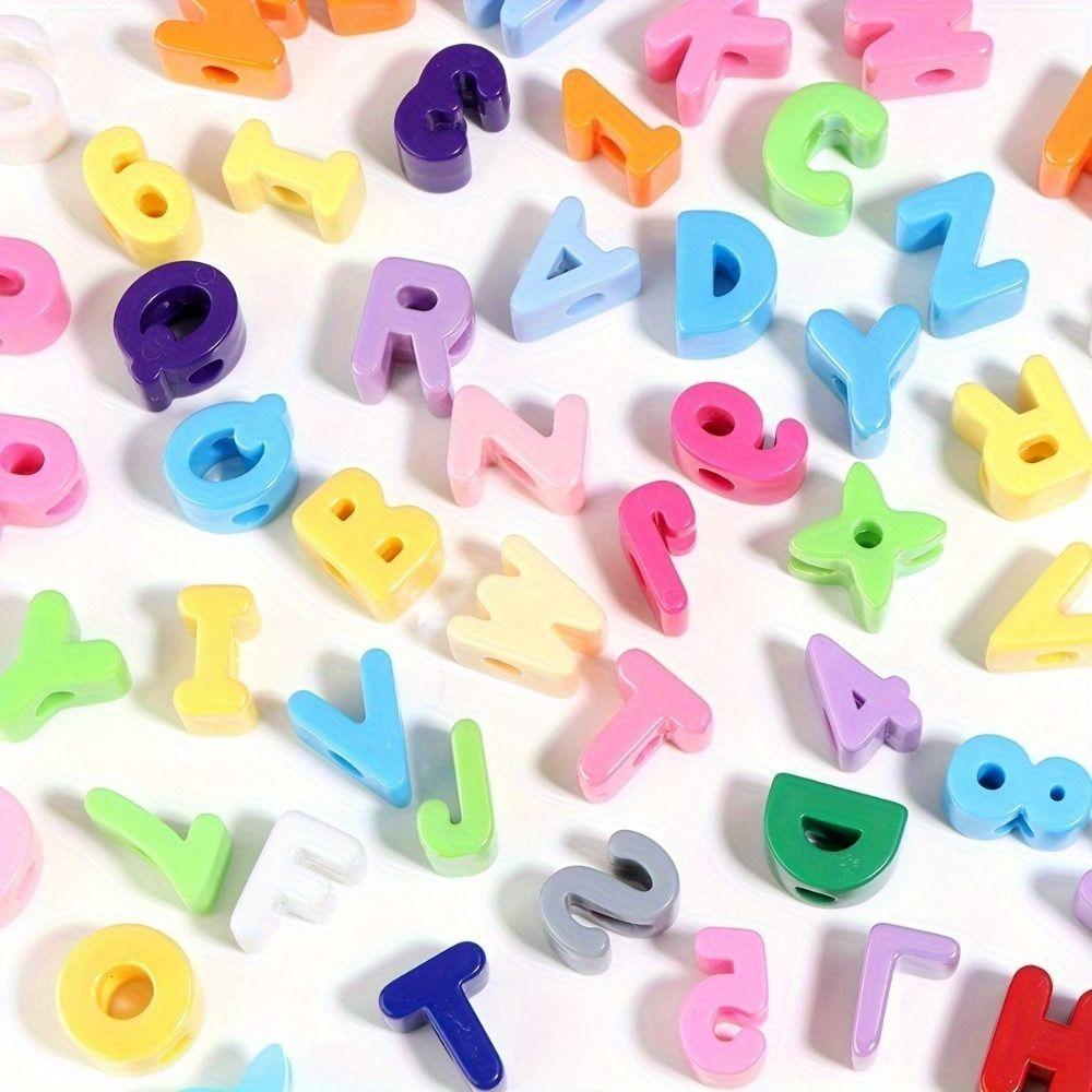 50Pcs DIY Letter Pendant Y2K Jewelry Making Charm Minimalist Acrylic Pendant  Jewelry Accessories
