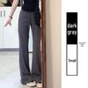 Winter 2025 Women's High-Waisted Pink Fleece-Lined Micro-Flare Sweatpants - Petite Size.
