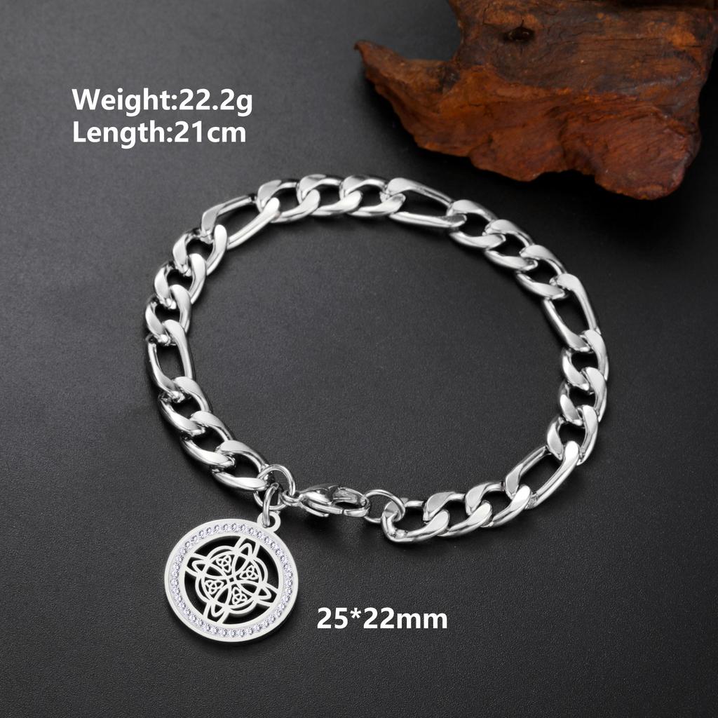 Lucktune Witch Knot Bracelets Stainless Steel Men Women's Hand Bracelets Lucky Celtics Magic Knot Figaro Chain Jewelry Gift