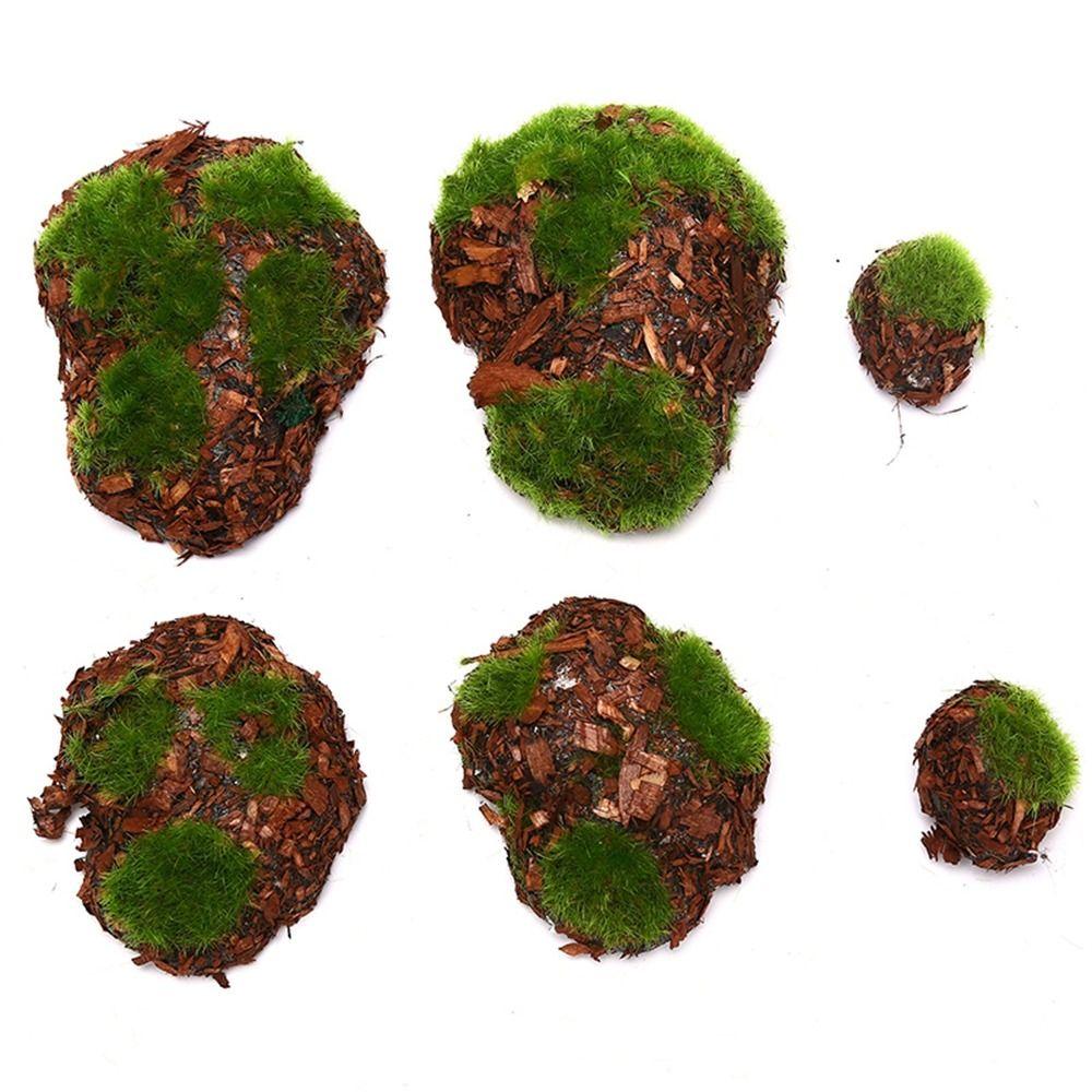 For Vase Glass Cylinder DIY Artificial Plant Moss Micro Landscap Fake Stone Rock Foam Moss Stone