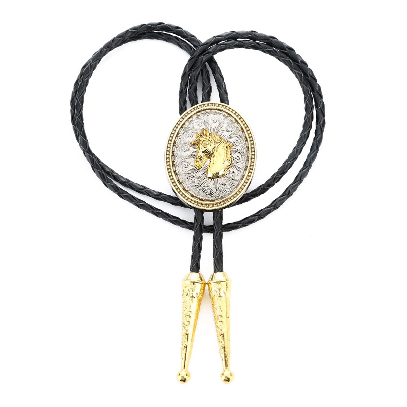 

Bolo Tie for Men Western Cowboy Style Necktie with Carved Animal Buckle Decorations Costume Accessories 2