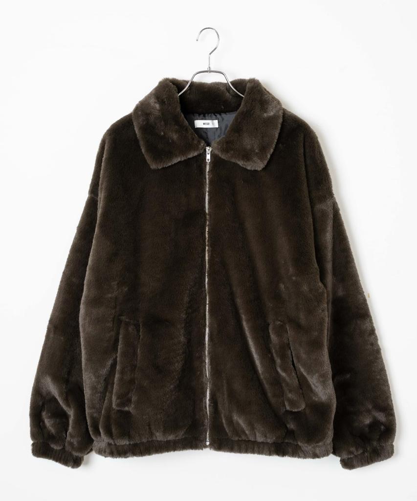 WEGO Faux Fur Brown Blouson, Medium,