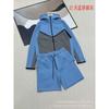 2026 SS Womens Casual Sport Tracksuit Long Sleeve Hooded Top Shorts Set Air Layer Fabric