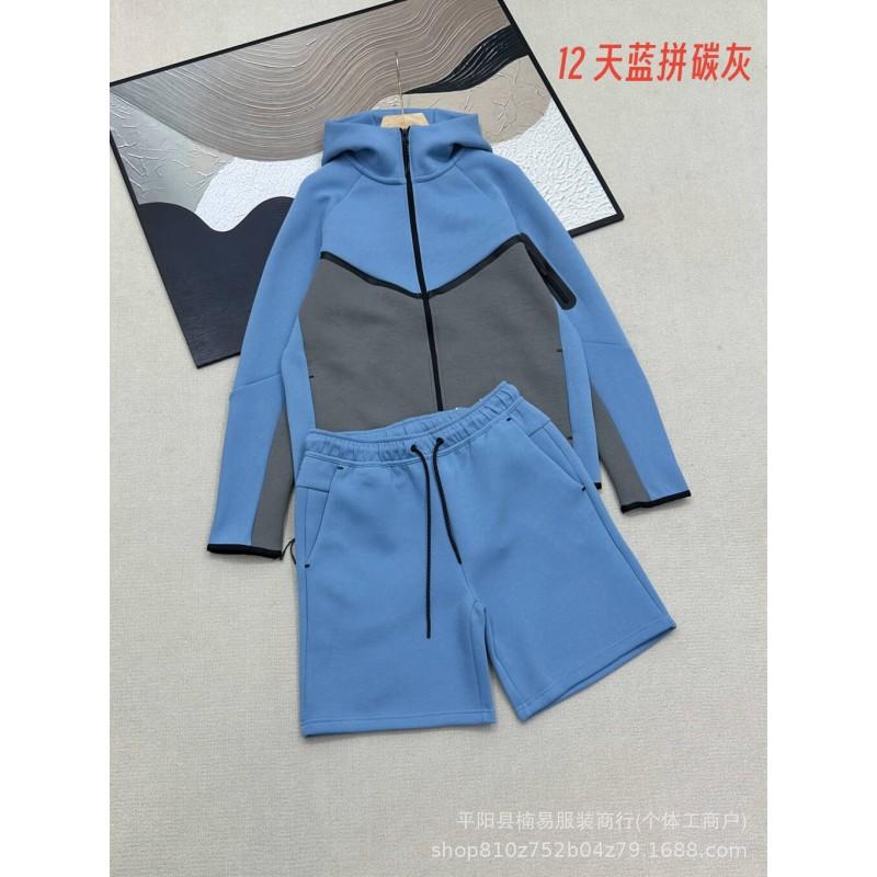 2026 SS Womens Casual Sport Tracksuit Long Sleeve Hooded Top Shorts Set Air Layer Fabric
