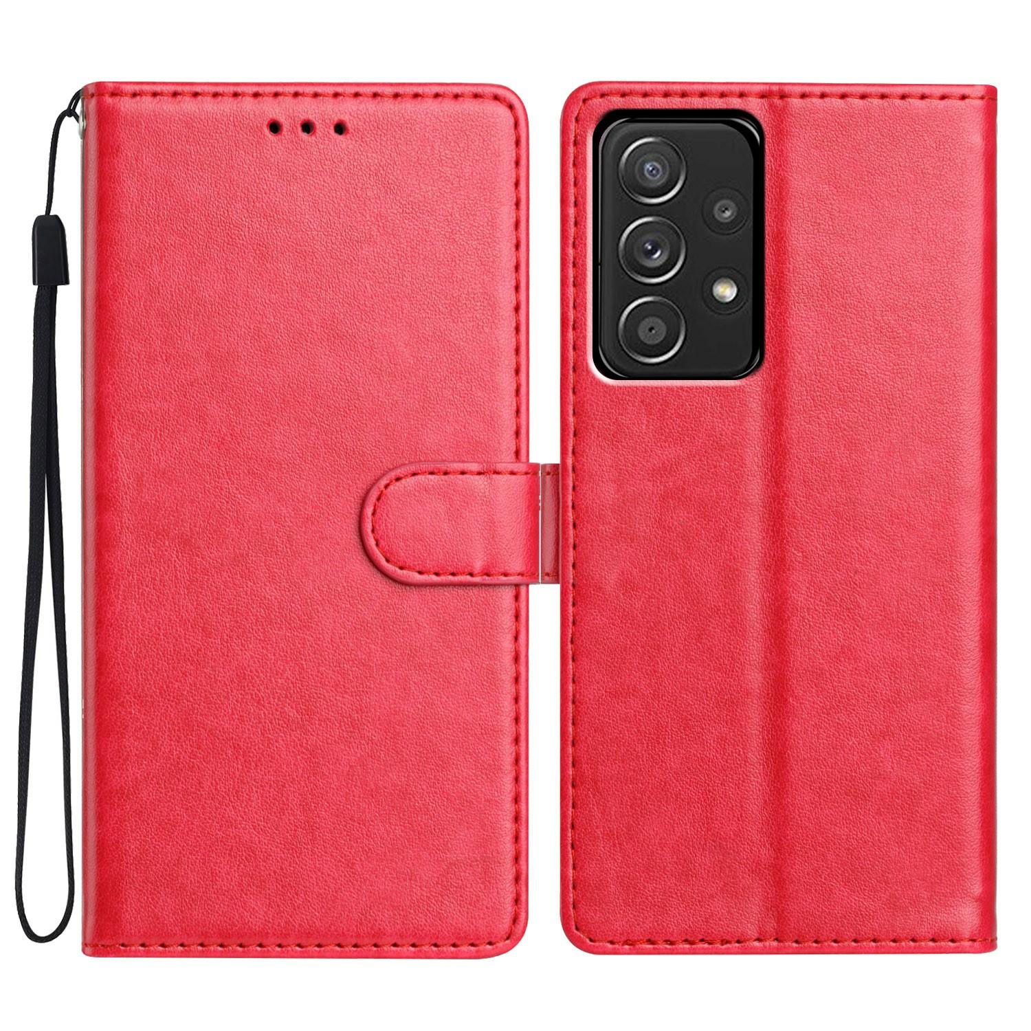 

For Samsung Galaxy A53 5G Leather Phone Case Wallet Stand Cover with Handy Strap Rose
