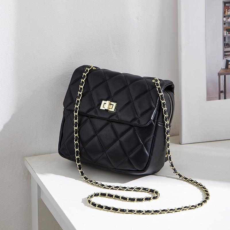 Premium casual chain backpack new fashion atmosphere women's backpack rhombus versatile school bag