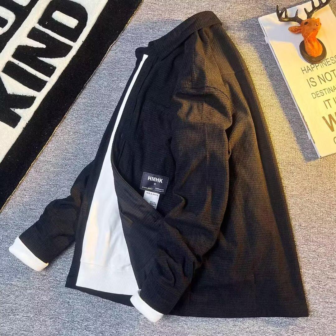 

Модные мужские рубашки, свободная рубашка с длинными рукавами, универсальная новая рубашка, трендовая однотонная рубашка 5XL