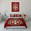 Rotes Königs-Wappenschild mit Kreuz Bettwäsche Bettbezug Set Bettbezug Kissenbezüge  (1*Bettbezug 2*Kissenbezüge, ohne Bettdecke)