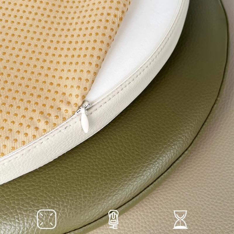 Circular Memory Cotton Pad Leather Cover Memory Cotton Dining Chair Cushion Bar Stool Cushion Putian Anti Slip Soft Seat Cushion