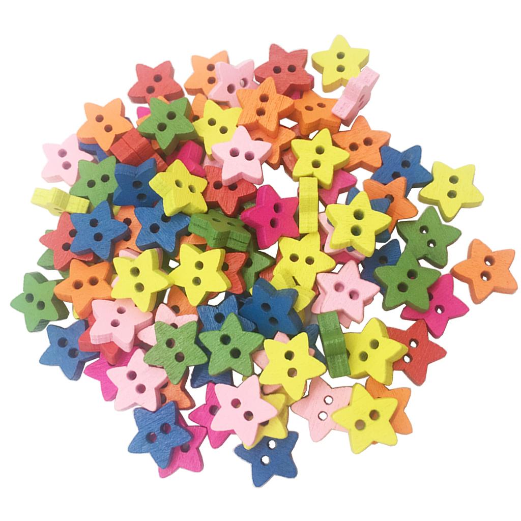 100 Pieces 2 Holes Buttons Embellishments Flatback for Sewing Crafting DIY 13mm