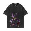 Dragon Ball Z Beerus Purple Energy Blast Printed Tshirt Mens and Womens Washed Tshirt High Quality Vintage Cotton Tshirt