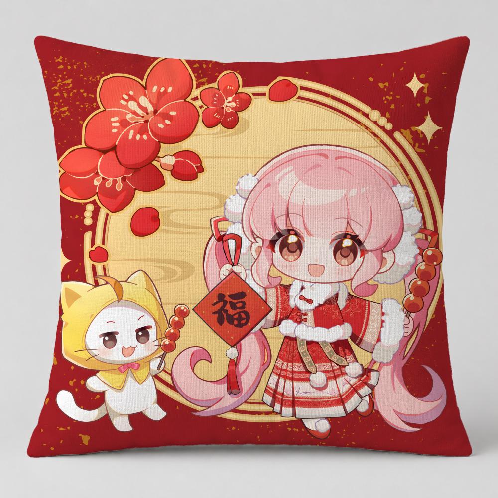Game Miracle Nikki Cushion Cover Short Plush Cushion Cover Double Sided Print Washable Sofa Pillowcase Home Decor Gift