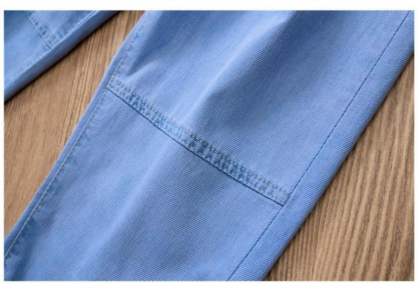 Kids' Summer Lightweight Tencel Mosquito-Repellent Denim Pants - Soft, Loose, Elastic, Sun-Protective, Fashionable Long Pants for Boys