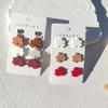 Maple Leaf Color Block Soft-Touch Halloween Spray Paint Earrings Set