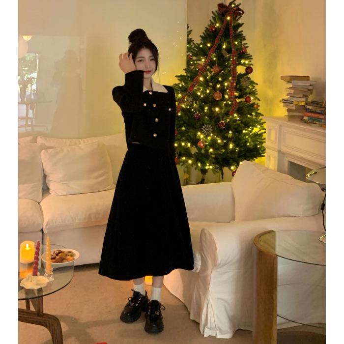 Plus Size French Chic Red Dress Set: Slimming & Age-Reducing for Pear-Shaped Women, Ideal for Spring & Autumn