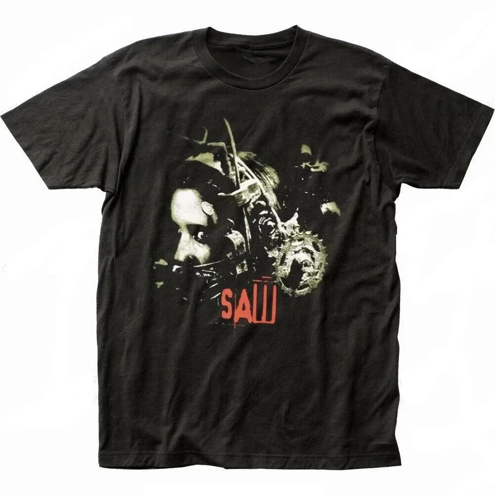 Summer men SAW terrifying head torture Harajuku 100% pure cotton T-shirt Fashion retro clothing the last of us