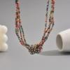 Women Bohemian Multilayer Color Crystal Clavicle Short Necklace