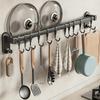 Multifunctional Kitchen Storage Rack - Durable Plastic Wall-Mounted Organizer with Nail-Free Adhesive & Perforated Screws