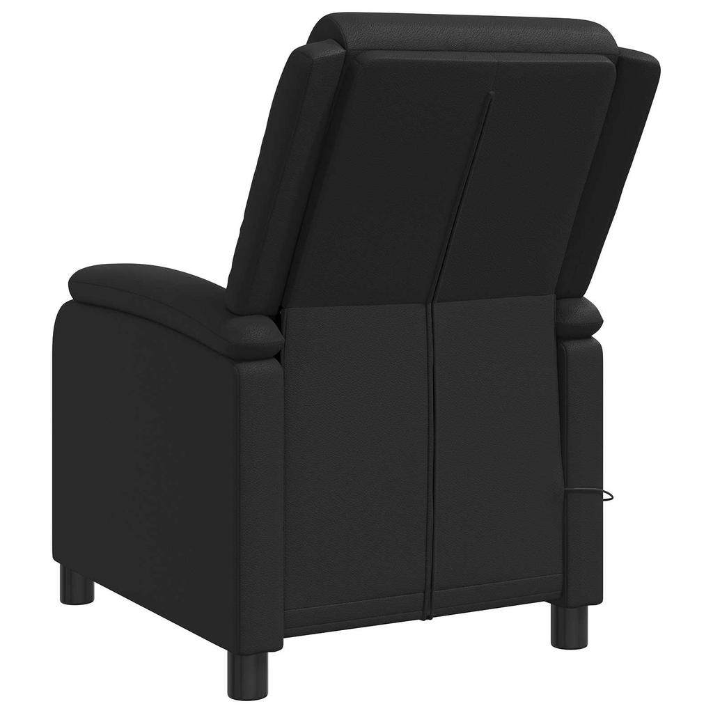 Massage Recliner Chair Black Artificial Leather