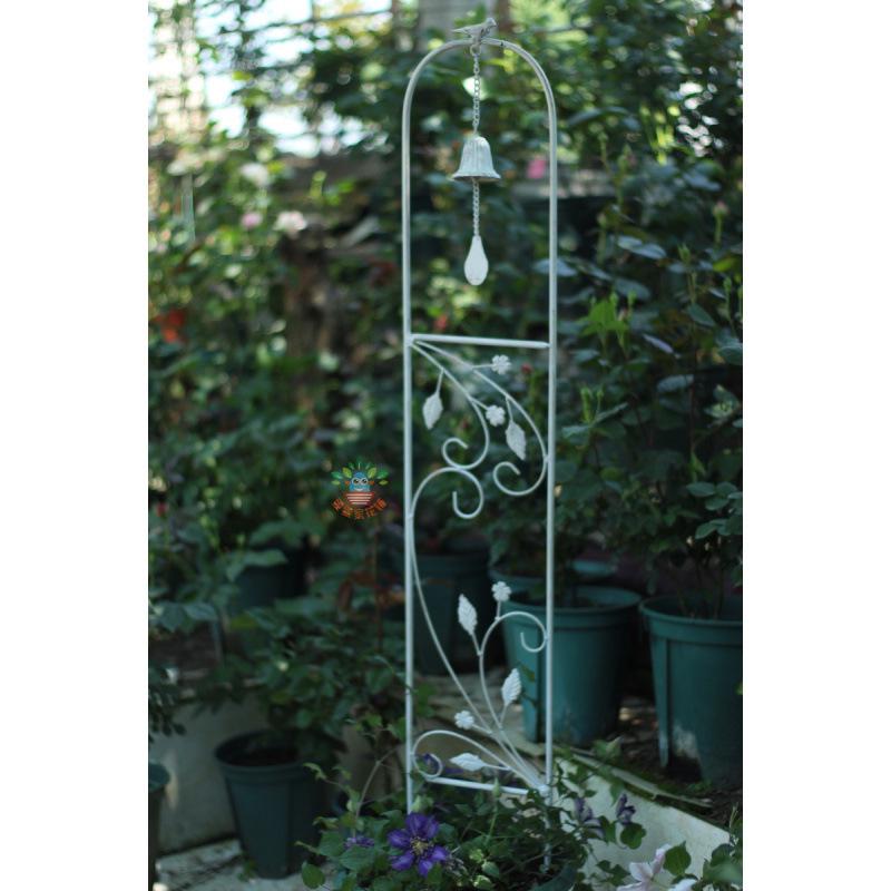 

Бесплатная доставка Кованое железо Искусственно состаренный Колокольчик-музыка ветра с дизайном Снежинка и Клематис для Опоры для лазающих растений, Подставки для птиц или Ширмы Large