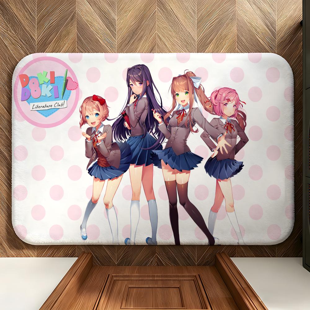 Game D-Doki D-Doki Floor Mat Soft Flannel Floor Mat  Suitable for Entryways, Living Rooms, Bedrooms, and Bathrooms
