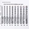 10-Piece Electric Hammer Drill Bit Set, Square & Round Shank (Sizes 4-14)
