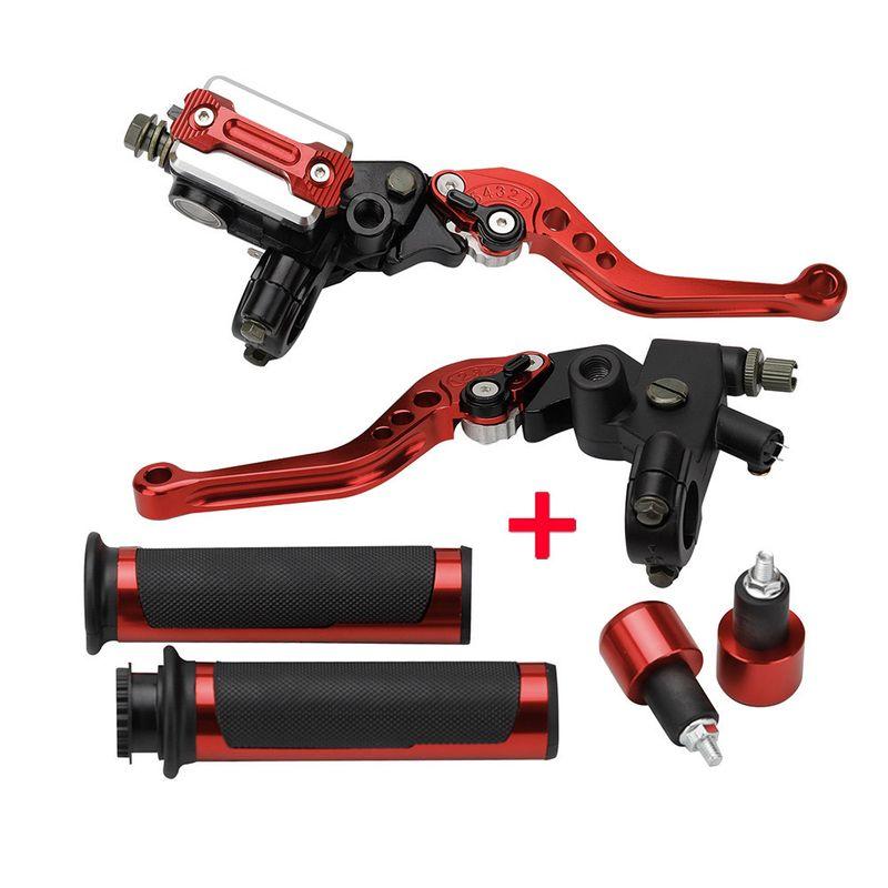 

Scrambling Motorcycle Restoration Kawasaki Xiaorenzhe Horizon Clutch Brake Lever with Throttle Handle Combination Suit A red set