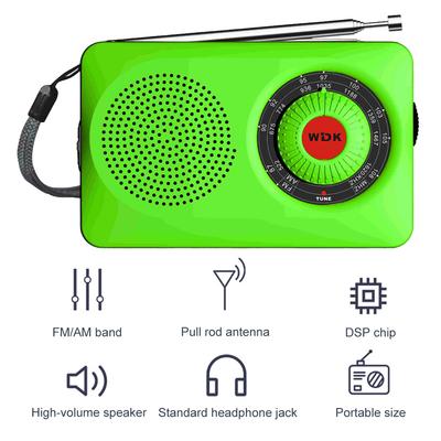 Mini AM FM Radio Telescopic Antenna Pocket Radio with Loud Speaker Headphone Jack Battery Operated Radio for Home Indoor Outdoor