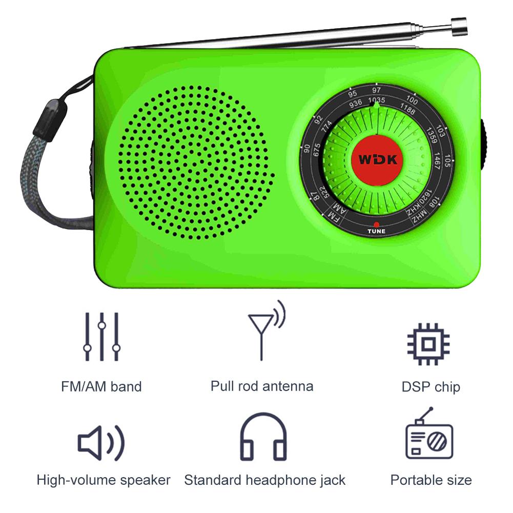 Mini AM FM Radio Telescopic Antenna Pocket Radio with Loud Speaker Headphone Jack Battery Operated Radio for Home Indoor Outdoor