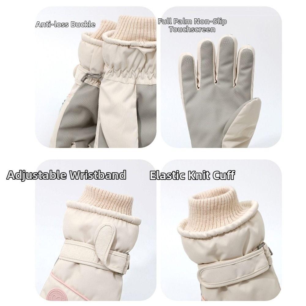 Fleece Lined Plush Warm Riding Gloves Anti-slip Cycling Mitten for Women Sports