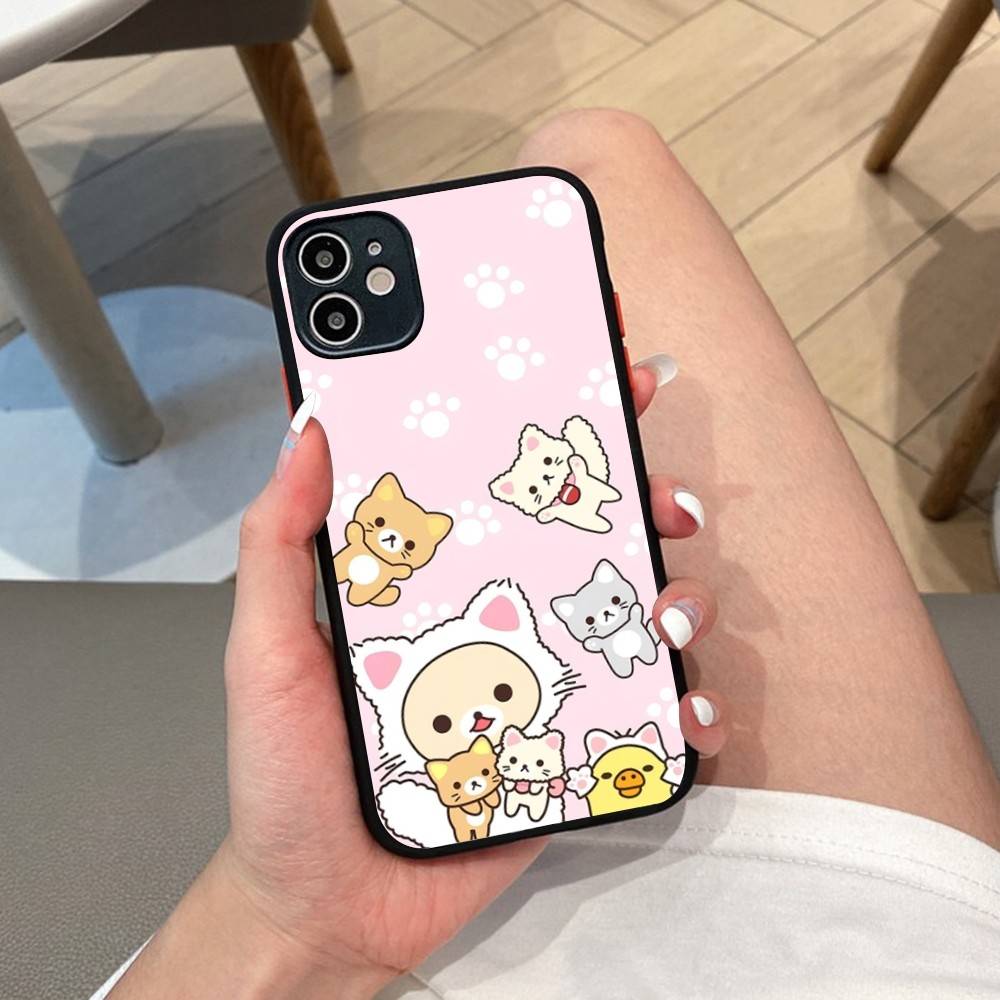 Cute Cartoon R-Rilakkuma Phone Case For IPhone 14 11 12 13 Mini Pro Max 8 7 Plus X XR XS MAX Translucent Matte Cover