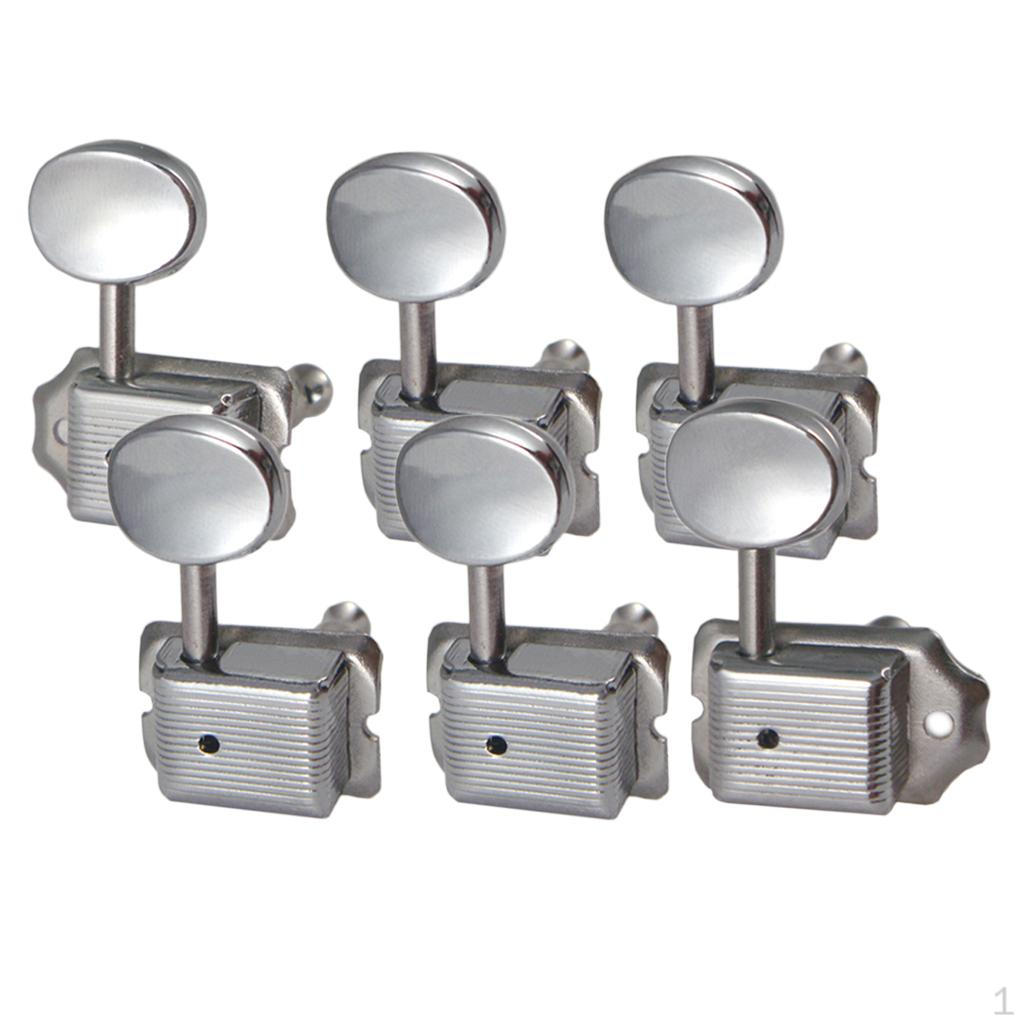 Round Button Machine Heads Guitar String Tuning Peg 6R for ST SQ Replacement Parts