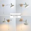 Smart Retractable Wall Lamp: No Wiring Required, Full Spectrum, Cream Style, Swing Arm for Bedroom or Living Room.