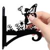 Supporto da Parete in Ferro Battuto Luce Solare da Giardino Impermeabile Gancio Solare da Parete Lanterna Luci Solari per Paesaggio Scultura Silhouette da Appendere