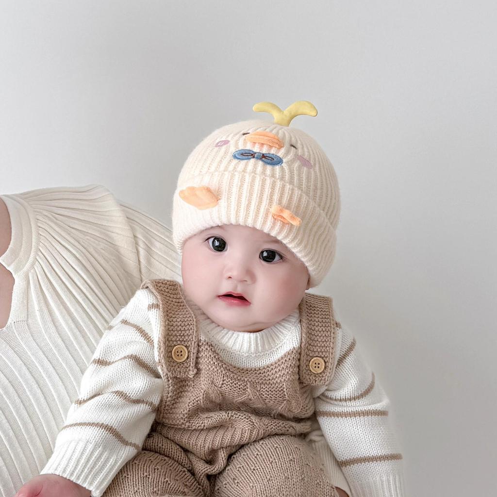 Warm Knit Baby Beanie with Ear Protection for Boys and Girls - Perfect for Autumn and Winter